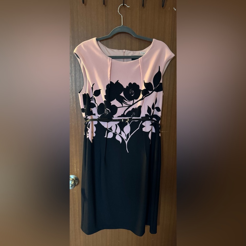 Elegant Pink and Black Floral Dress